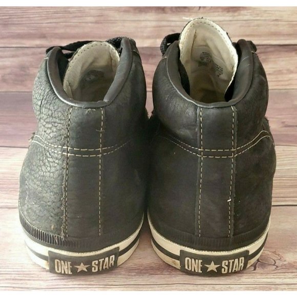 Converse Mens One Star Mid Trainer Black Sneakers - Picture 4 of 6